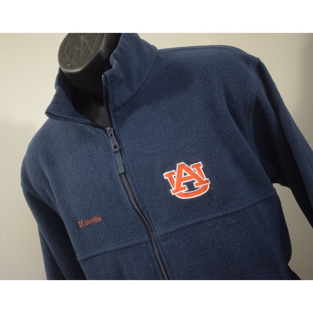 Columbia Auburn Tigers Fleece Jacket Blue Full Zip Long‎ Sleeve Mens Size Medium